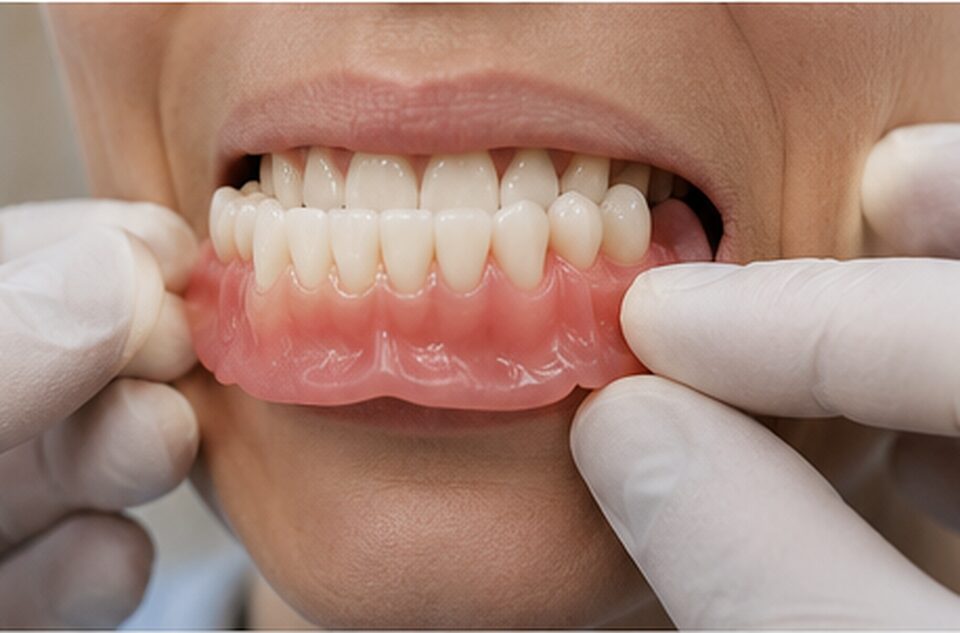 Essayage du montage sur cire en bouche