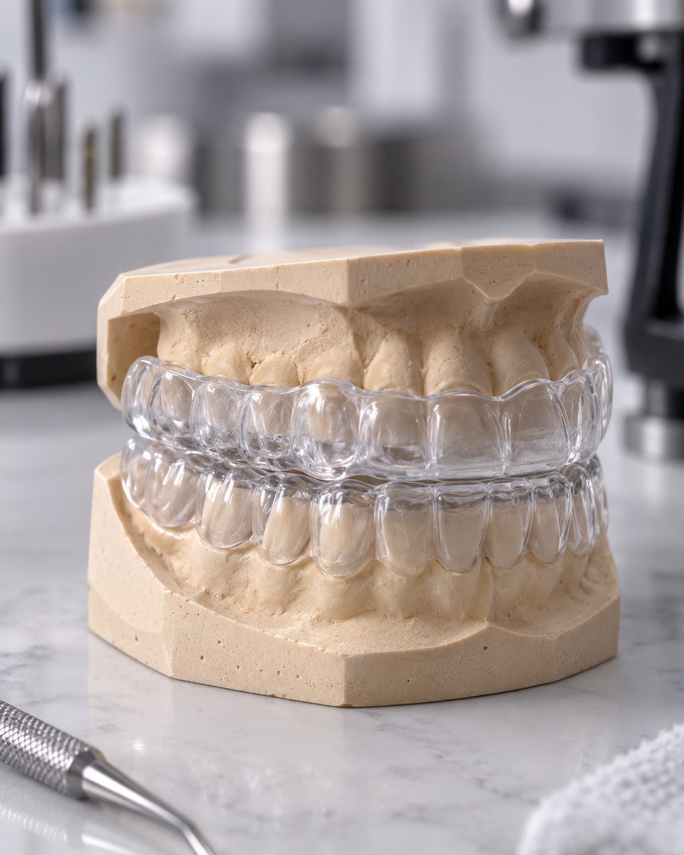 Gouttière occlusale réalisée par le laboratoire Labo Dayco